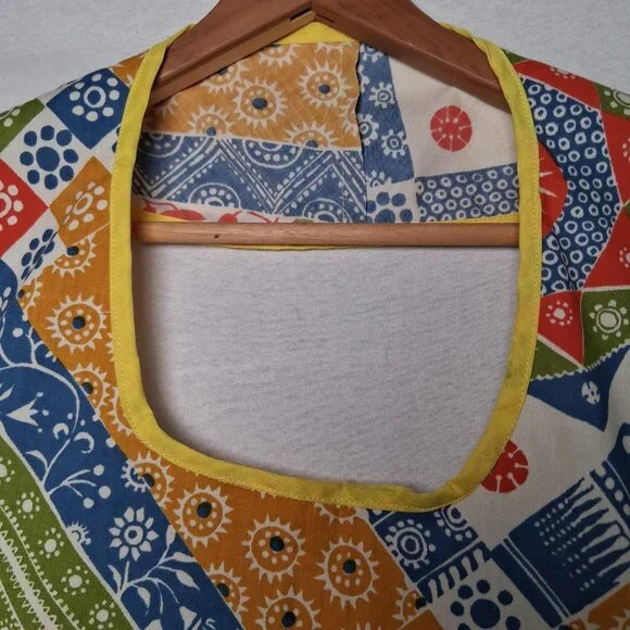 Vinitage Apron Adult Patchwork Floral Print Yellow Pockets Grannycore - Picture 6 of 14